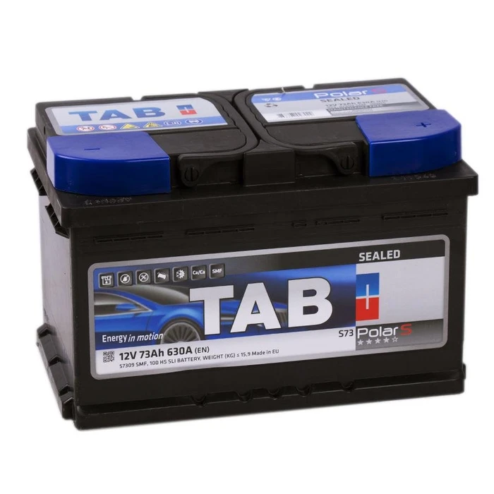 Аккумулятор TAB POLAR S 6СТ-73.0 (57309) низкий, 630 А AKB3430