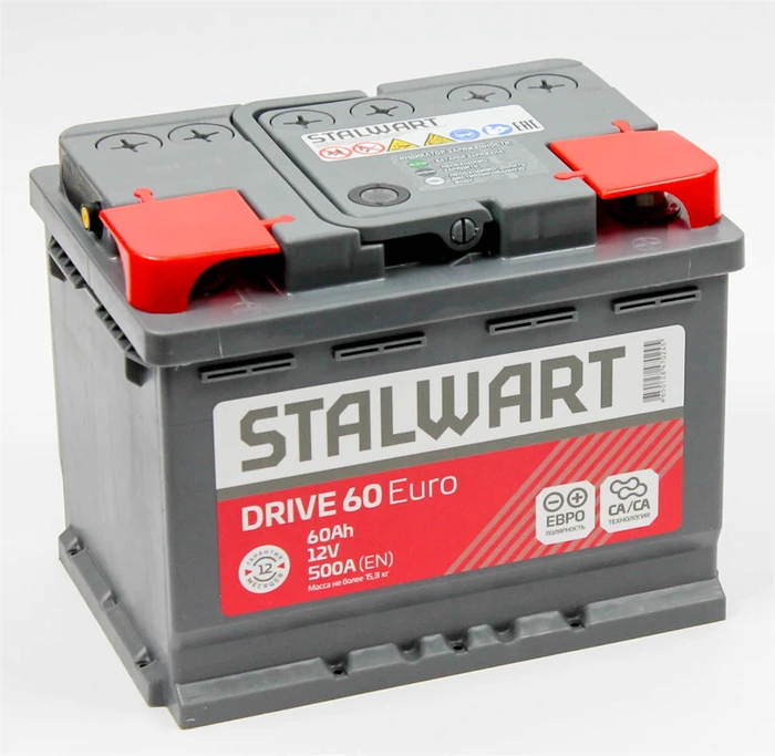 Аккумулятор STALWART Drive 6СТ-60.0, 500 А AKB6023