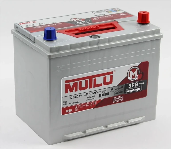 Аккумулятор Mutlu SFB M3 6СТ-80.0 (95D26FL) бортик, 660 А AKB2802