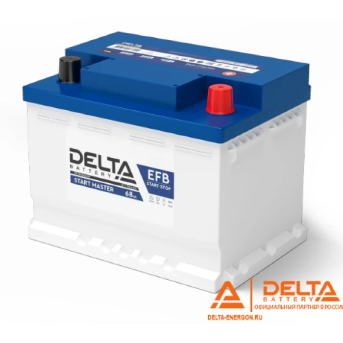 Аккумулятор DELTA START MASTER 68 EFB Start-Stop, 68 А·ч, 700 А AKB4456