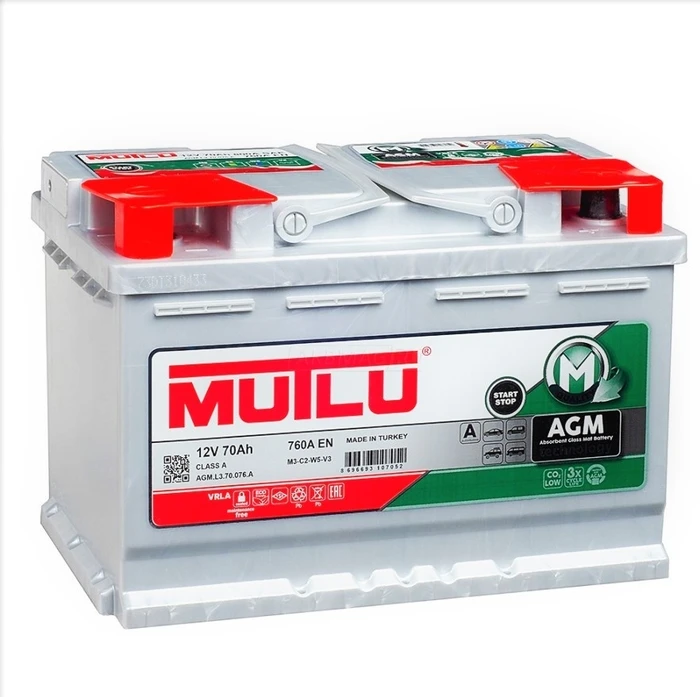 Аккумулятор MUTLU AGM 6СТ-70.0, 760 А AKB6265