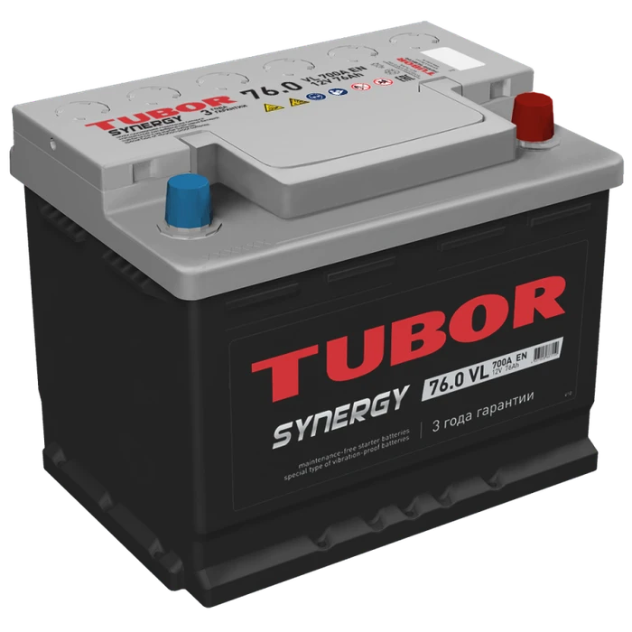 Аккумулятор TUBOR SYNERGY 6СТ-76.0 VL, 700 А AKB6264
