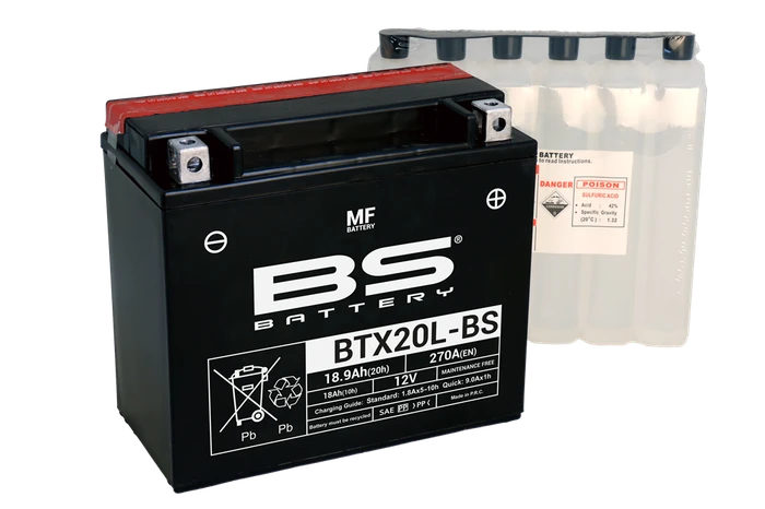 Мотоаккумулятор BS Battery SLA 18 А·ч BTX20L-BS Сухозаряженный, 270 А AKB4536
