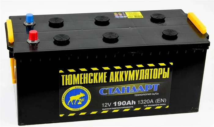 Аккумулятор Тюмень STANDARD 6СТ-190 L росс.конус, 1320 А AKB4359