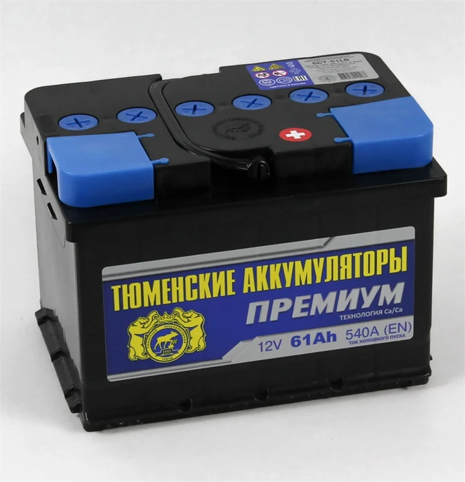 Аккумулятор Тюмень PREMIUM 6СТ-61.0, 540 А AKB3007