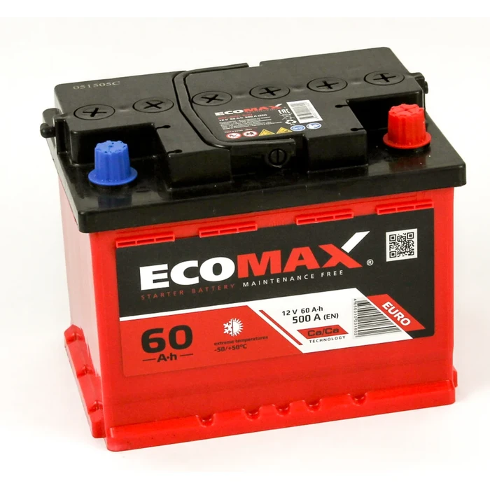 Аккумулятор EcoMax 6СТ-60.0, 500 А AKB4239