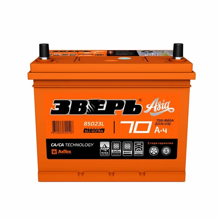 Аккумулятор ЗВЕРЬ 70 А·ч 700 А Обратная, 3D23 AKB6248