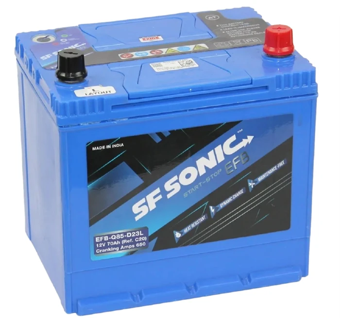 Аккумулятор SF SONIC EFB Q85 D23L, 70 А·ч, 650 А AKB4424