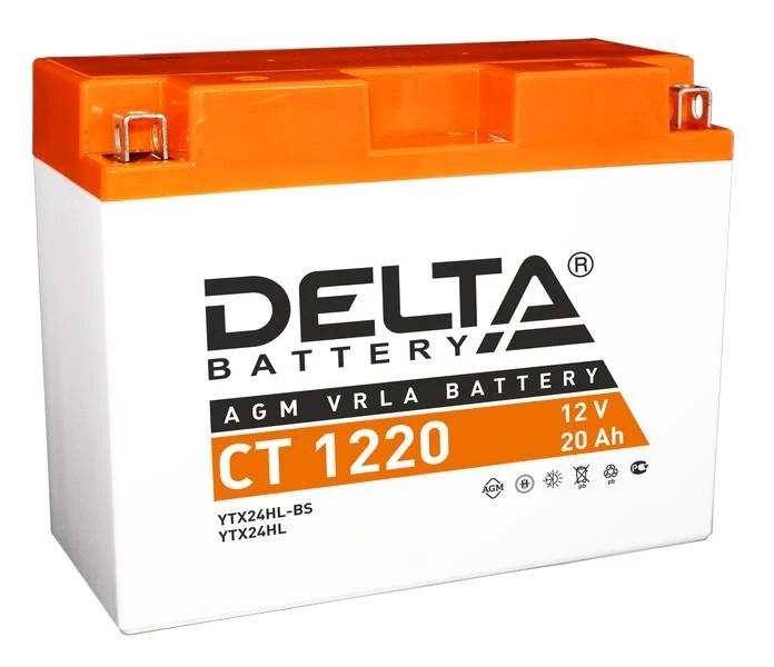 Мотоаккумулятор DELTA CT1220, 20 А·ч, 250 А AKB3792