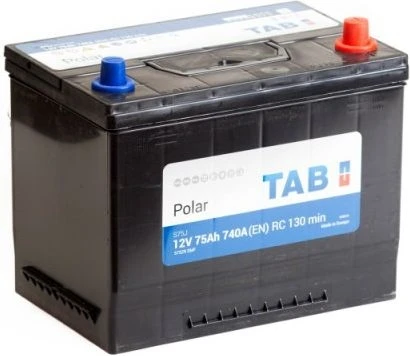 Аккумулятор TAB Polar S 6СТ-75.0 (57529) азиатский корпус/бортик, 740 А AKB3423