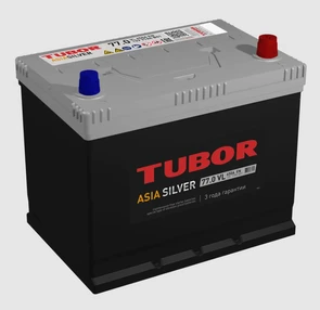 Аккумулятор TUBOR ASIA SILVER 6СТ-77.0 VL бортик, 650 А AKB6269