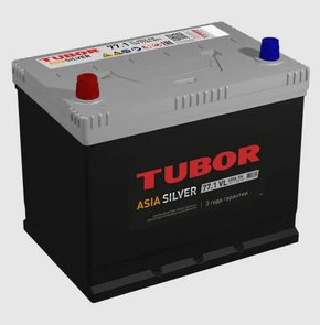 Аккумулятор TUBOR ASIA SILVER 6СТ-77.1 VL бортик, 650 А AKB6270