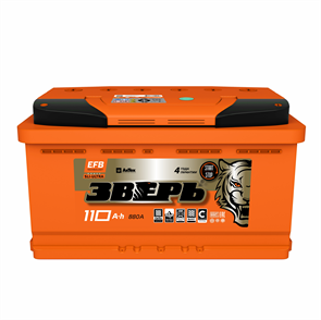 Аккумулятор ЗВЕРЬ  100А/ч 850A AKB6204