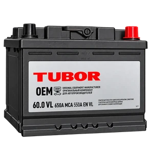 Аккумулятор TUBOR STANDART 6СТ-60.0 VL, 550 А AKB4386